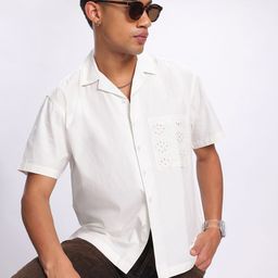 glitchez Schiffli Charm Embroidered Oversized Shirt-image-42