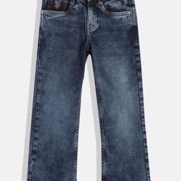 U.S. Polo Assn. Kids Boys Blue Bootcut Heavy Fade Stretchable Jeans-picture-18
