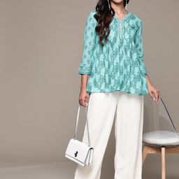 aarke Ritu Kumar Paisley Printed Pleated Kurti-18