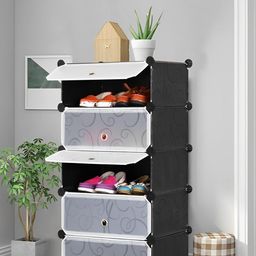 KriShyam Black 5 layer Portable Shoe Rack Organizer-26