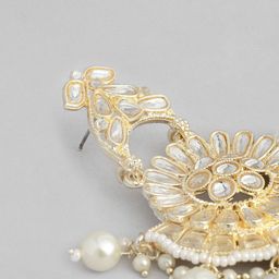 Peora Gold-Plated Kundan Circular Chandbalis Earrings image 4