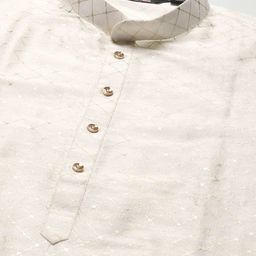MANQ Men White Printed Kurta with Pyjamas image 2
