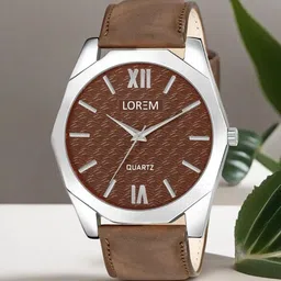 LOREM Men Dial & Textured Straps Analogue Watch LR85-A image 1