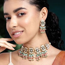 Peora Gold-Plated Kundan Jewellery Set-image-45