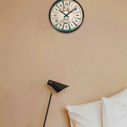 RANDOM Beige & Black Printed Dial Round Analogue Wall Clock-7