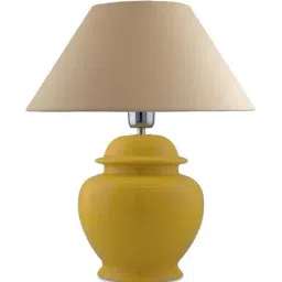 Homesake Yellow Ceramic Table Lamp with Cone Shade (Bulb Included) - Set of 1 image 2