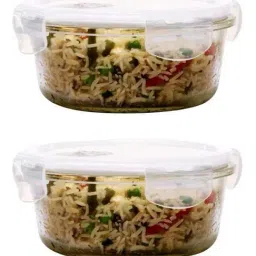Femora Borosilicate Glass Microwave Safe Storage Containers (380 ml) - Set of 2-31