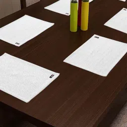 Klotthe Light Grey Cotton 688 GSM Rectangular Table Mats - Set of 6-2