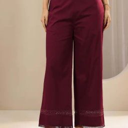 Libas Maroon Palazzos-image-1