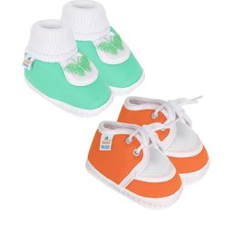 NESKA MODA 12 To 18 Month Non Slip Baby Boys & Baby Girls 2 Pair Set Cotton Butterfly Lace Booties-46