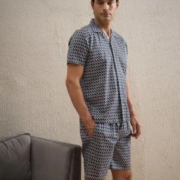 Sweet Dreams Black Cotton Regular Fit Printed Nightwear Set-image-23