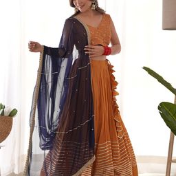 Rangpur Embroidered Ready to Wear Lehenga & Blouse With Dupatta-picture-28