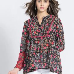 SHAYE Black & Pink Printed Kurti-picture-22