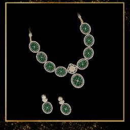 Zaveri Pearls Green Alloy Sets for Women-image-10
