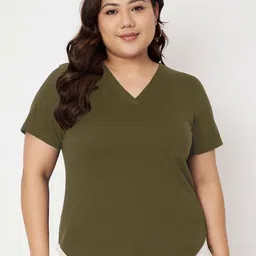 BRINNS Women V-Neck Extended Sleeves Applique T-shirt-image-12