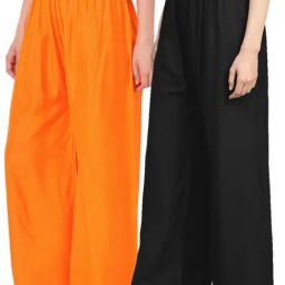 N-Gal Multicolor Flared Fit Palazzos (Pack Of 2)-image-22