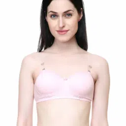 Lady Lyka Pink Non Wired Padded T-Shirt Bra-picture-22