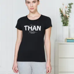 Van Heusen Black Printed Lounge T-Shirt-image-68