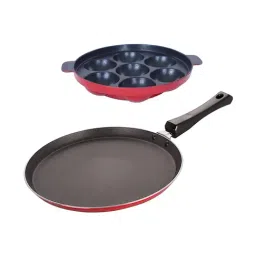 Nirlon Non-Stick Red Aluminium Tawa & Appampatram Combo Set of 2 Pieces-38