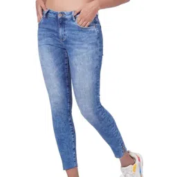 Only Medium Blue Skinny Fit Mid Rise Jeans-image-2