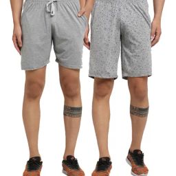 Vimal Jonney Grey Regular Fit Printed Shorts - Pack of 2-picture-16