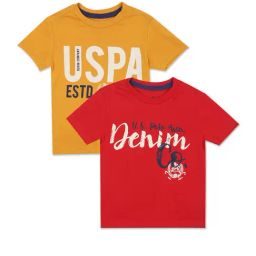 U.S. Polo Assn. Kids Red & Yellow Graphic Print T-Shirt (Pack of 2)-image-73