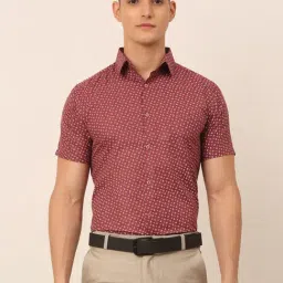 Jainish Maroon Regular Fit Printed Shirt-image-38