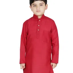 SG Yuvraj Kids Pink Solid Full Sleeves Kurta-picture-43