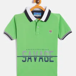 Duke Kids Green Printed Polo T-Shirt-image-85