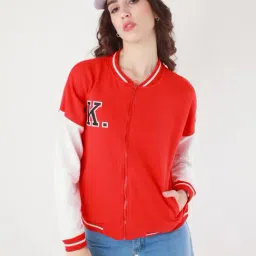 Zink London Red & White Front-Open Sweatshirt-image-71