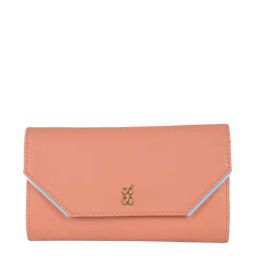 Baggit Peach Solid Tri-Fold Wallet for Women-image-65
