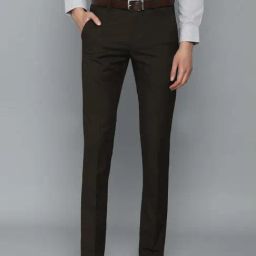 Louis Philippe Brown Super Slim Fit Checks Trousers-image-40