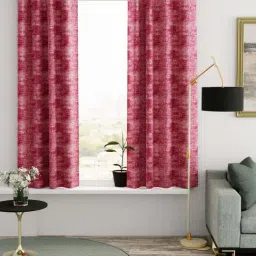 Bianca VILLA C`ESTA Pink Faux Silk 5 Ft. Window Curtain - Set of 2-47