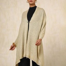 Soch Beige Acrylic Zari Shawl-picture-29