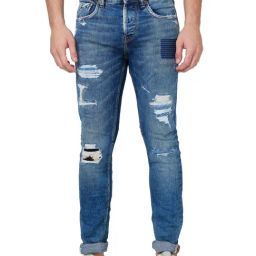 Spykar Blue Cotton Skinny Fit Distressed Jeans-image-38