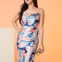 Globus Blue & Pink Tie - Dye Midi Dress-image-67