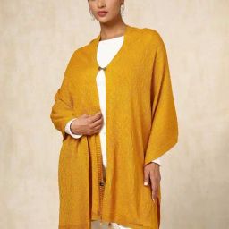Soch Mustard Acrylic Zari Shawl-picture-33