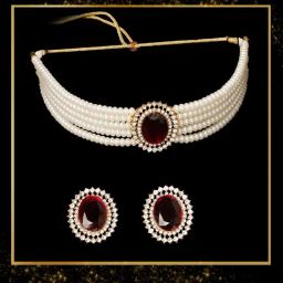 Zaveri Pearls Red Alloy Sets for Women-image-42