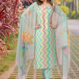 Anni Designer Chevron Printed Kurta With Trousers & Dupatta-picture-10