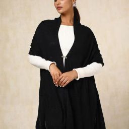 Soch Black Acrylic Zari Shawl-image-33
