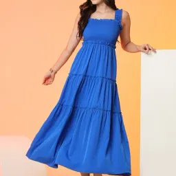 Globus Blue Regular Fit Maxi Dress-image-43