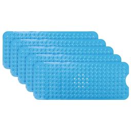 Kuber Industries 5-Pcs Purple & Beige 240 GSM Anti-Skid Bath Rugs-46