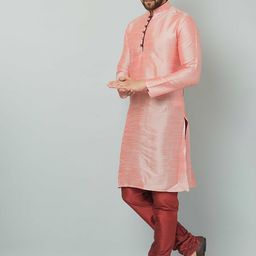 LEMONX Men Regular Pure Silk Kurta with Pyjamas image 4
