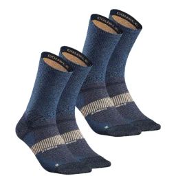 QUECHUA By Decathlon Hiking Socks - Hike 520 Double High Navy X 2 Pairs-65