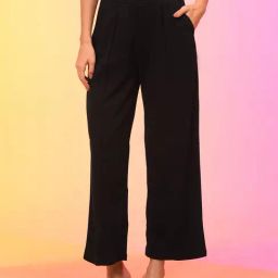 Globus Black Straight Fit High Rise Trousers-image-14