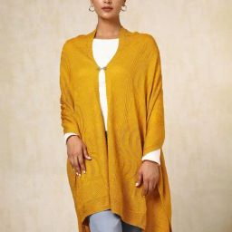 Soch Mustard Acrylic Zari Shawl-picture-15