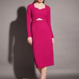 Mabish By Sonal Jain Pink Bodycon Dress-image-27