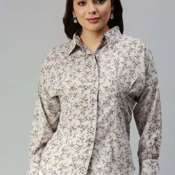 SHOWOFF Grey Floral Printed Shirt-image-72