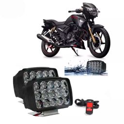Cartronics 15  LED Fog Light With On/Off Switch for TVS Apache RTR 160 Black(Set of 2 Pcs)-7