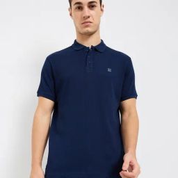 Spykar Men Blue Slim Fit Solid Half Sleeve Casual T-Shirt-image-60